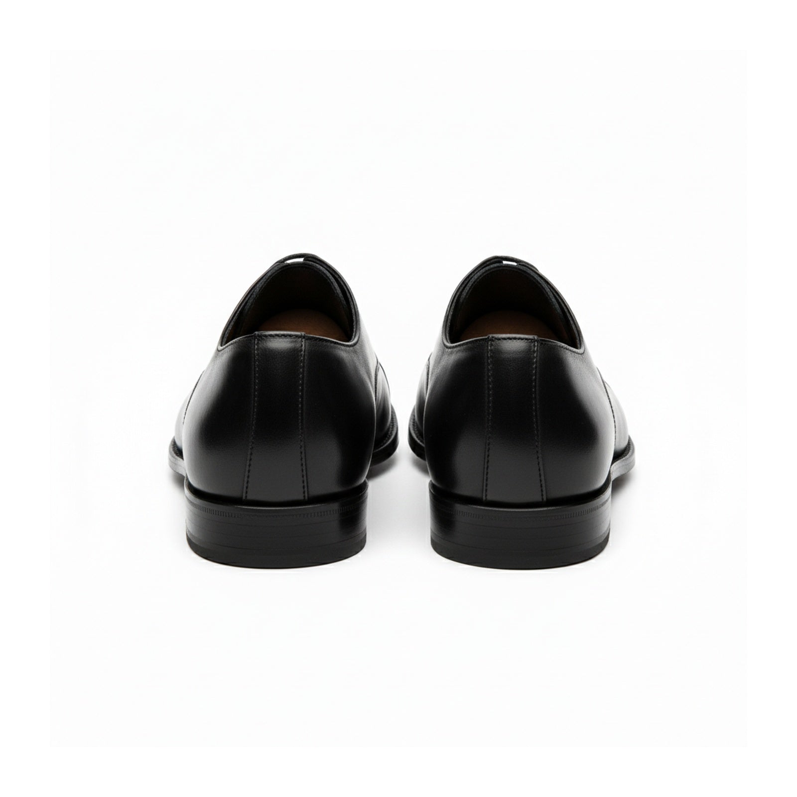 back-view - Men's Black Leather Tuxedo Oxford Shoes