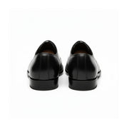 back-view - Men's Black Leather Tuxedo Oxford Shoes
