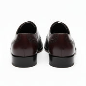 back-view - Men's Black Leather Wingtip Brogue Dress Shoes