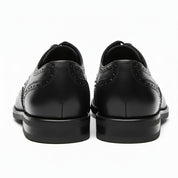 back-view - Men's Black Leather Wingtip Brogues