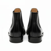 back-view - Men's Black Leather Wingtip Chelsea Boots
