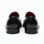 Men's Black Leather Wingtip Oxford Dress Shoes - back-view