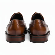 back-view - Men's Black Leather Wingtip Oxfords