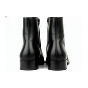 back-view - Men's Black Leather Zip Boots Engineer Design