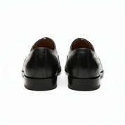 back-view - Men's Black Ostrich Leather Oxford Shoes