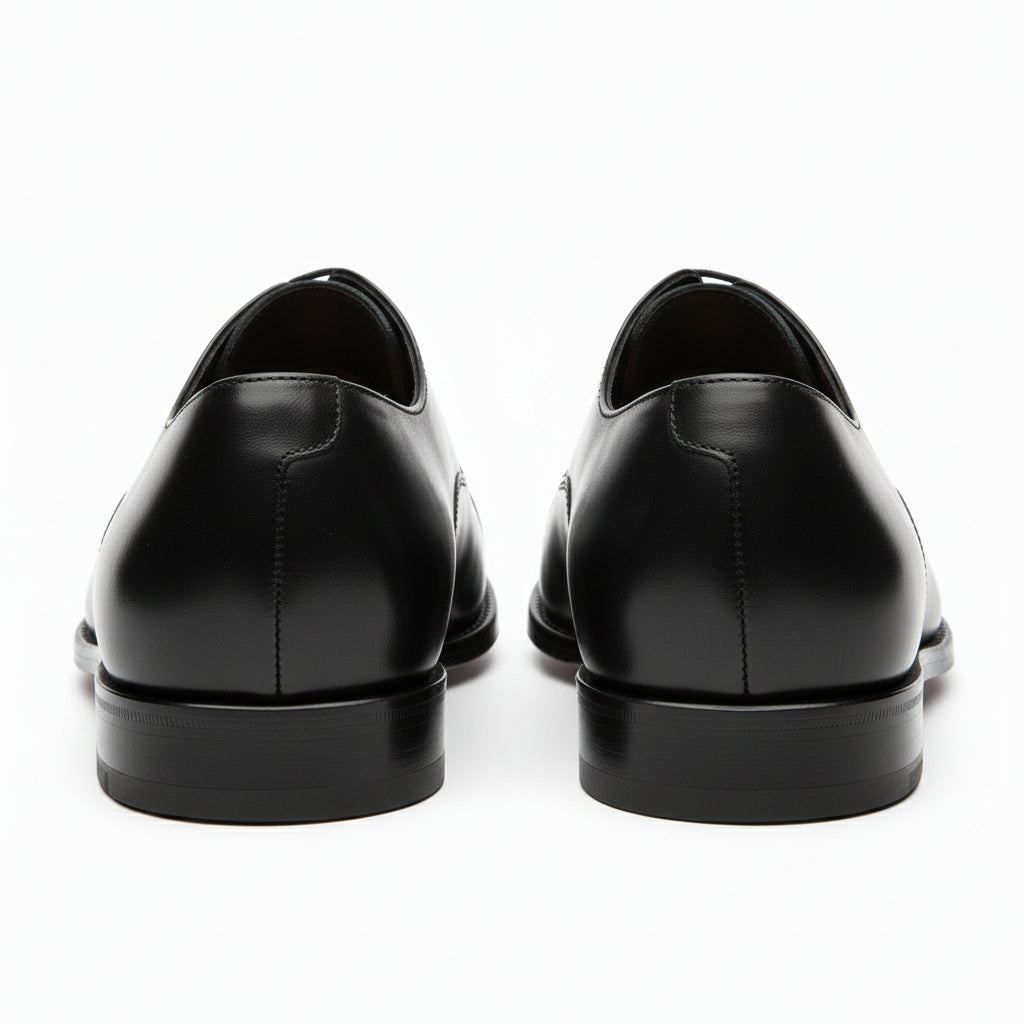 Men's Black Oxford Leather Dress Shoes - back-view