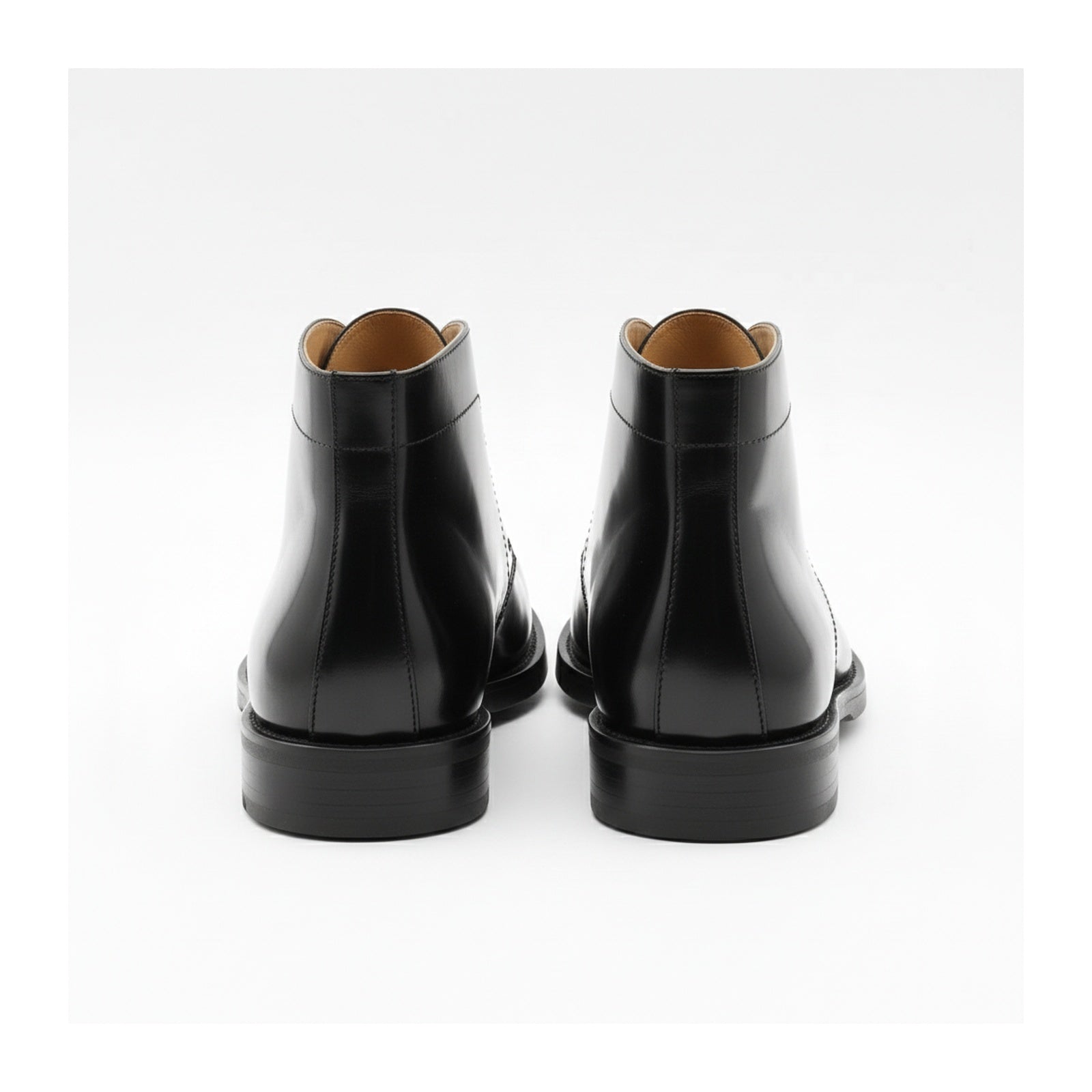 back-view - Men's Black Patent Leather Dress Boots