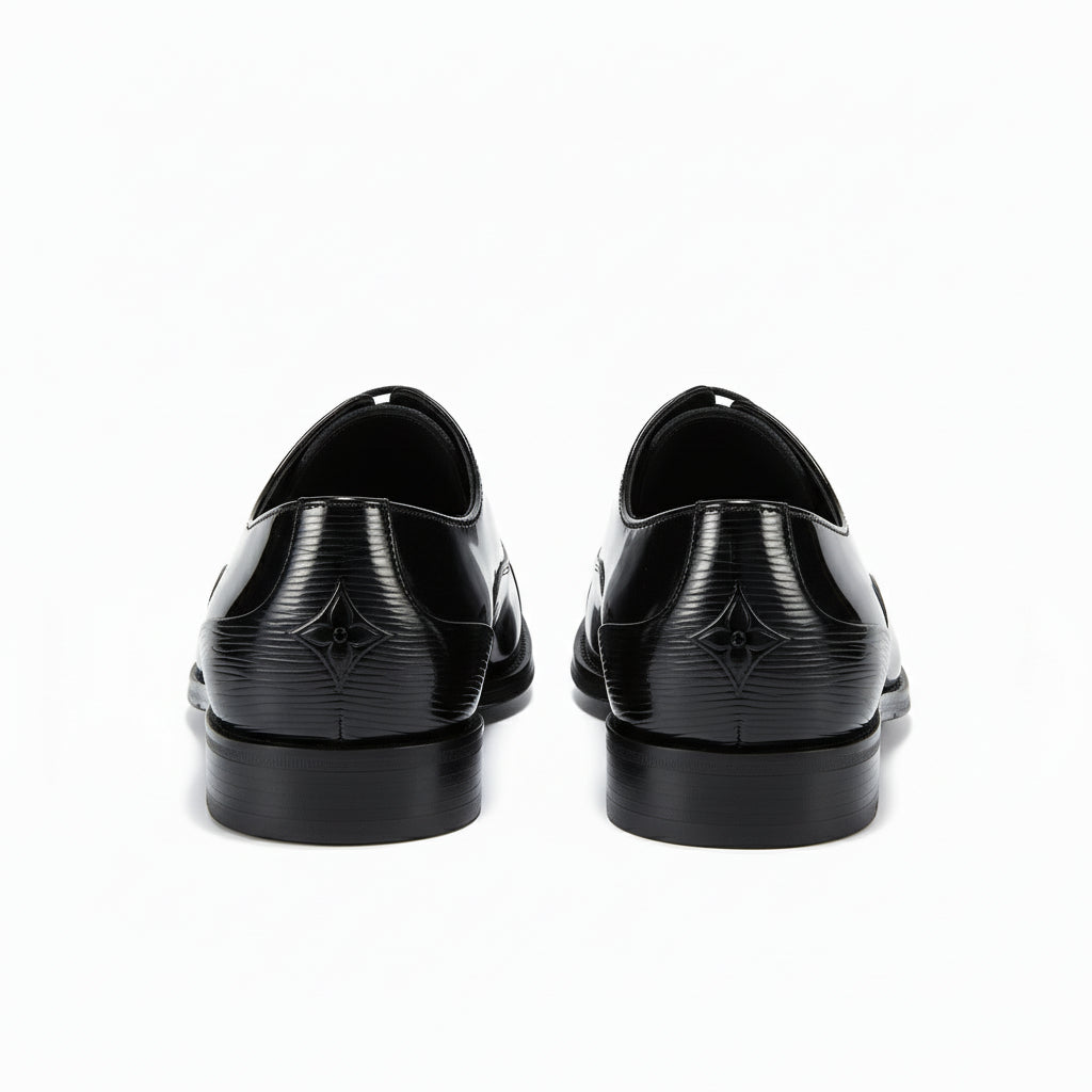 back-view - Men's Black Patent Leather Formal Dress Shoes