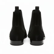 back-view - Men's Black Suede Chelsea Ankle Boots