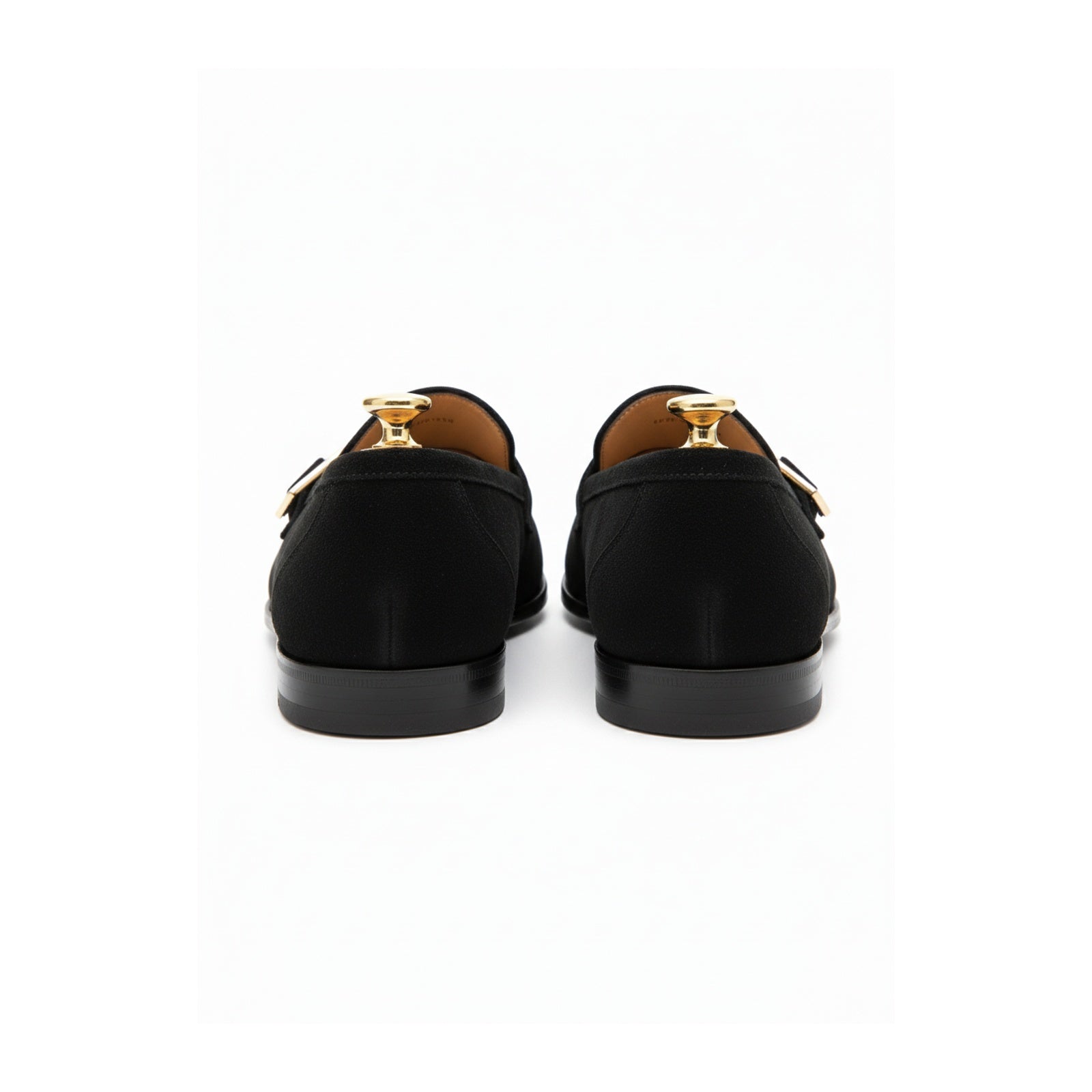 back-view - Men's Black Suede Monk Shoes