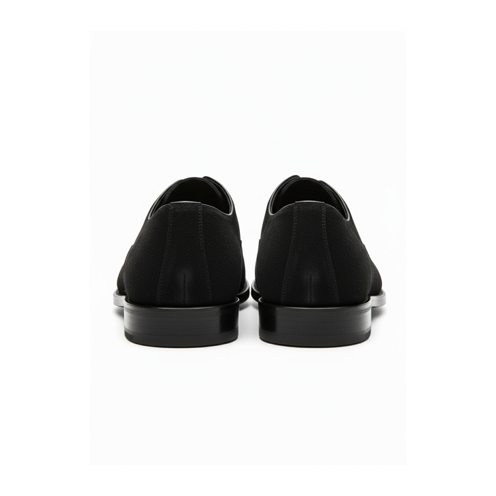 back-view - Men's Black Suede Oxford Dress Shoes