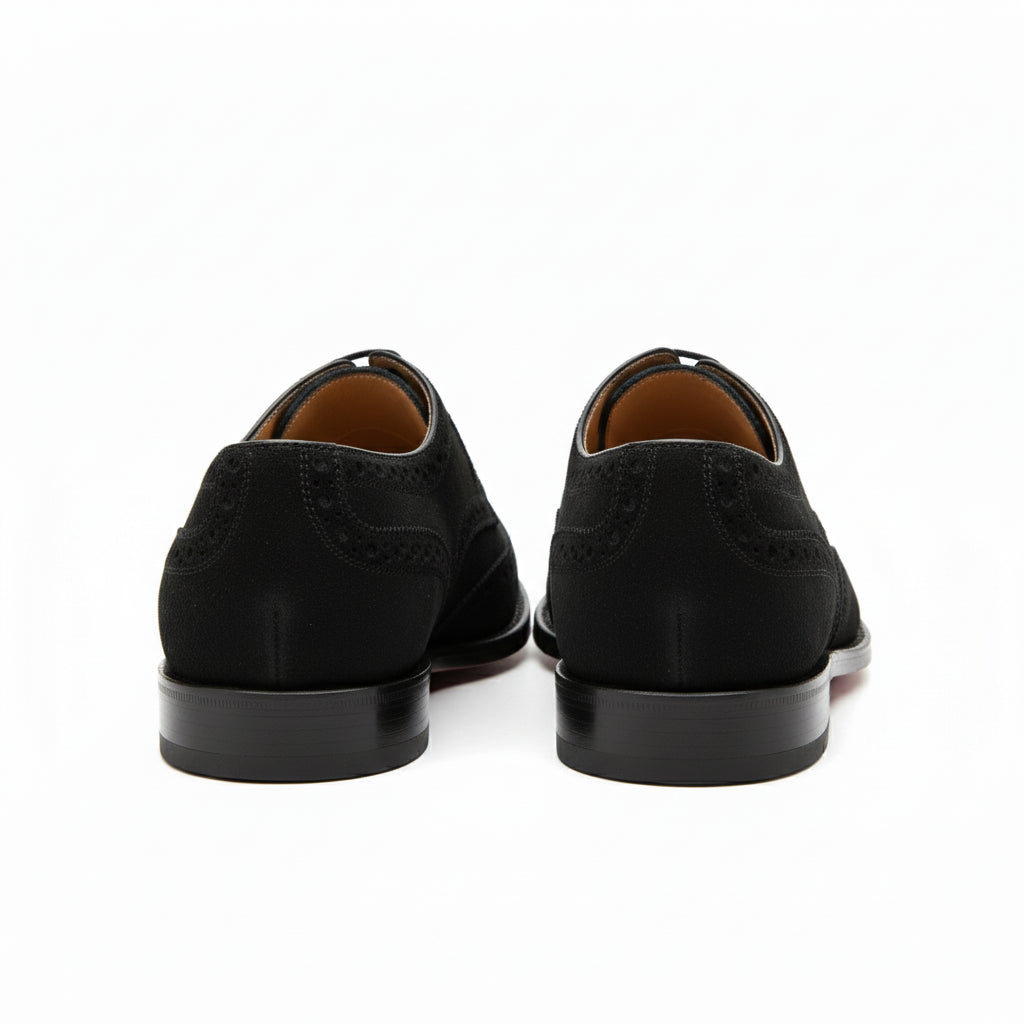 back-view - Men's Black Suede Oxford Dress Shoes