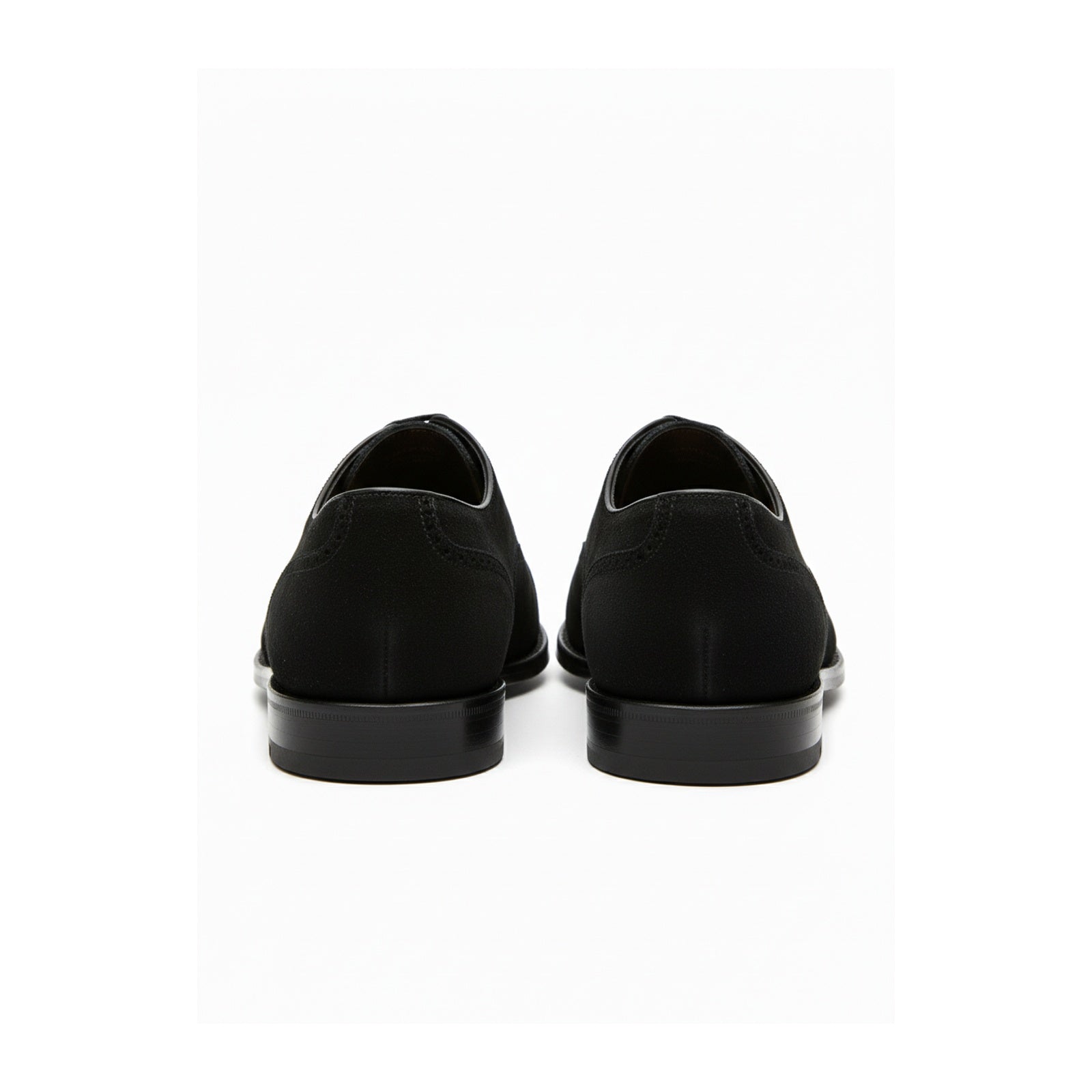 back-view - Men's Black Suede Oxford Dress Shoes