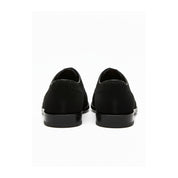 back-view - Men's Black Suede Oxford Dress Shoes