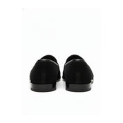 back-view - Men's Black Suede Penny Loafers