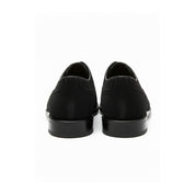 back-view - Men's Black Suede Wingtip Brogue Dress Shoes