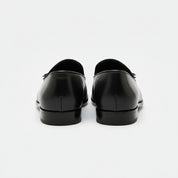 back-view - Men's Black Tassel Leather Moccasins