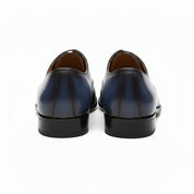 back-view - Men's Blue Leather Brogue Dress Shoes