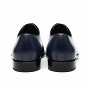 back-view - Men's Blue Leather Oxford Brogue Shoes