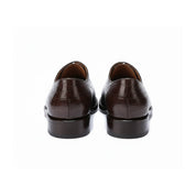 Men's Brown Alligator Print Leather Dress Shoes - back-view