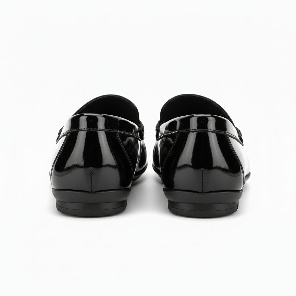 back-view - Men's Brown Cow Leather Bit Loafers