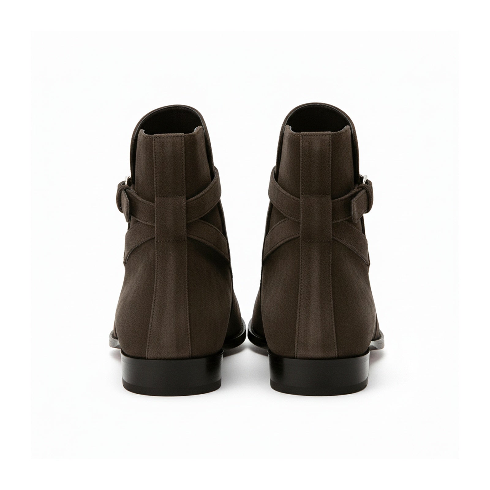 back-view - Men's Brown Cow Suede Chelsea Boots