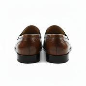 back-view - Men's Brown Crocodile Leather Moccasins