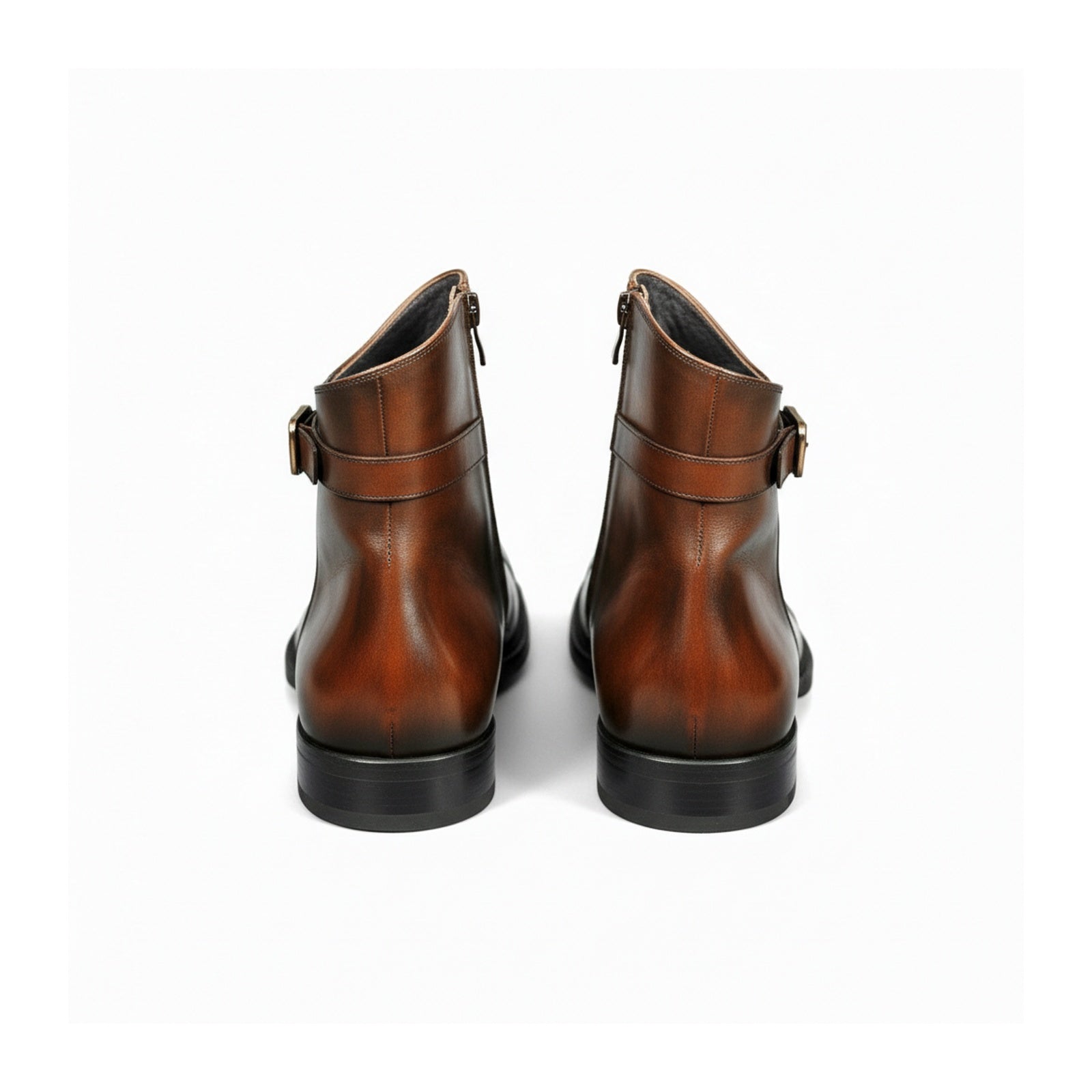 back-view - Men's Brown Leather Ankle Boots