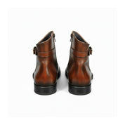 back-view - Men's Brown Leather Ankle Boots