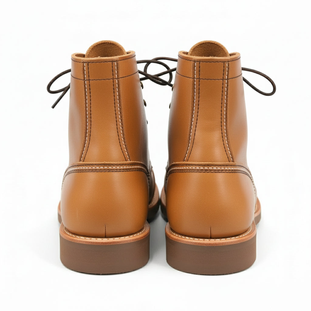 back-view - Men's Brown Leather Ankle Boots