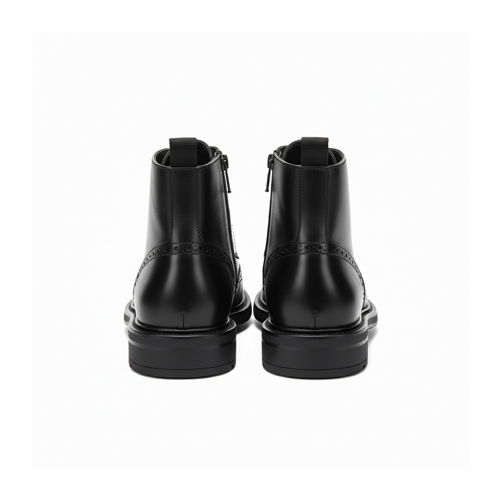 back-view - Men's Brown Leather Brogue Boots