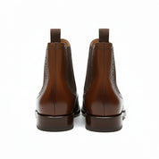back-view - Men's Brown Leather Brogue Chelsea Boots