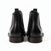 back-view - Men's Brown Leather Brogue Chelsea Boots