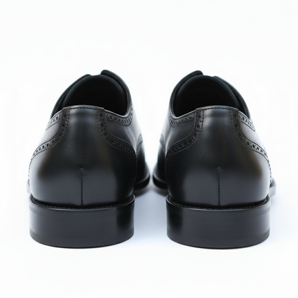 back-view - Men's Brown Leather Brogue Dress Shoes