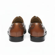 back-view - Men's Brown Leather Brogue Dress Shoes