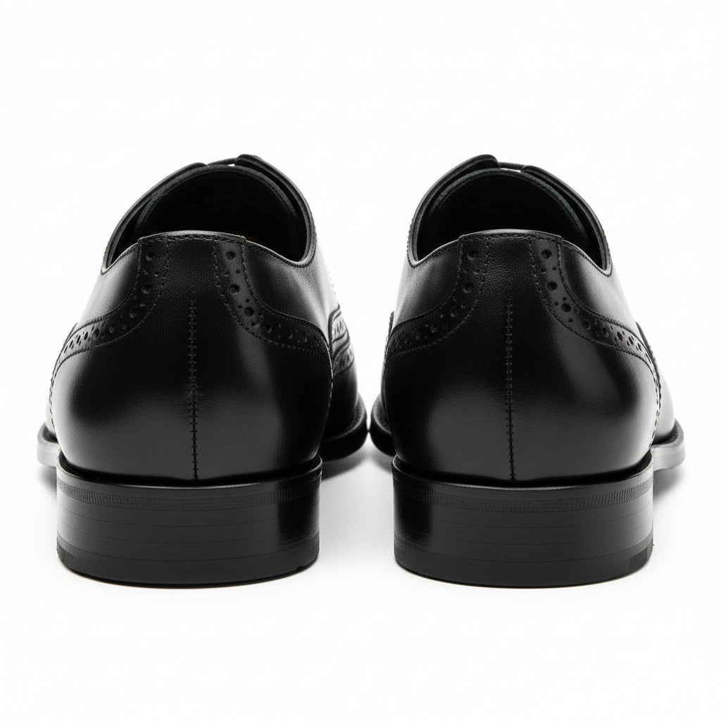 back-view - Men's Brown Leather Brogue Dress Shoes