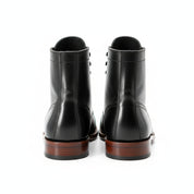 back-view - Men's Brown Leather Cap-Toe Ankle Boots