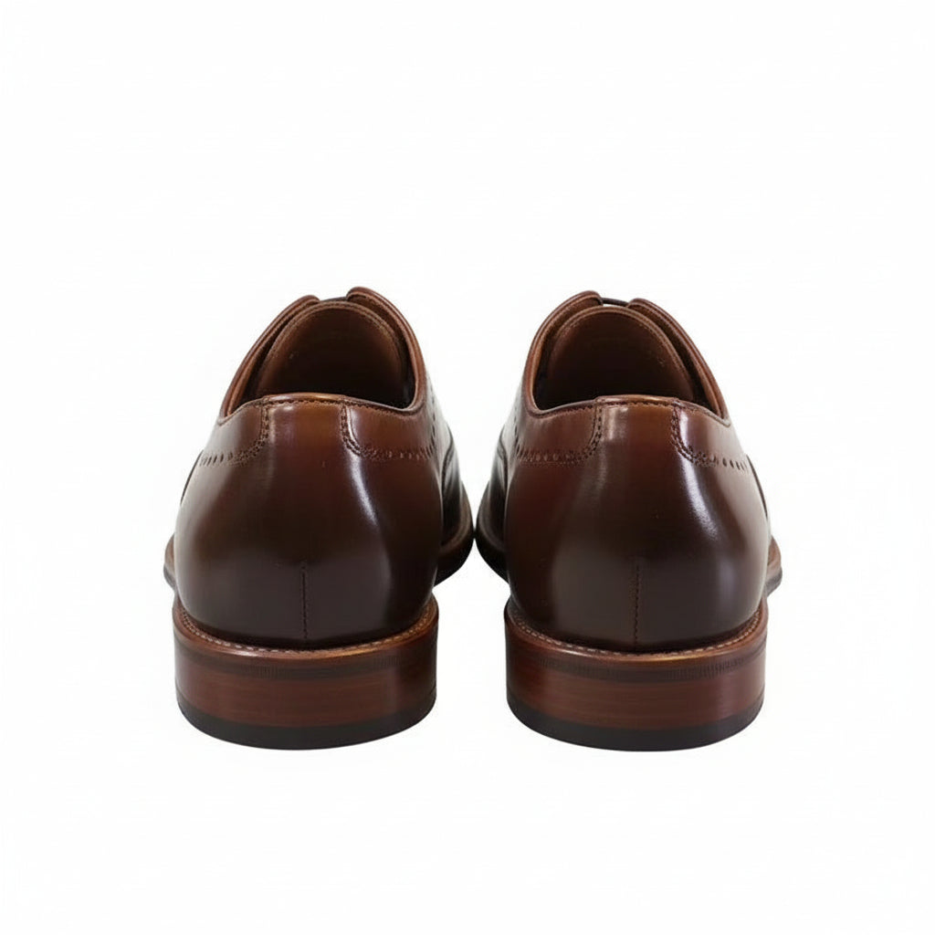 back-view - Men's Brown Leather Cap Toe Shoes
