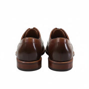 back-view - Men's Brown Leather Cap Toe Shoes