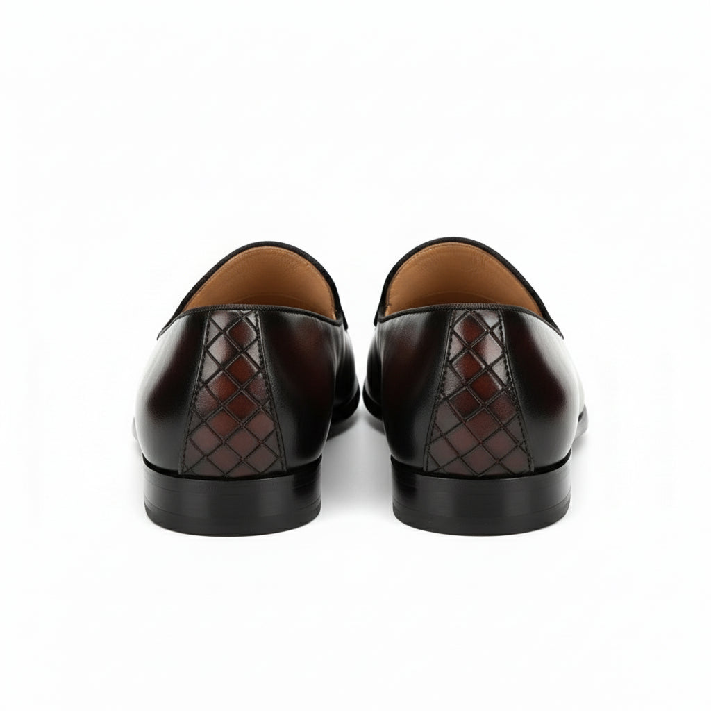 back-view - Men's Brown Leather Casual Loafers