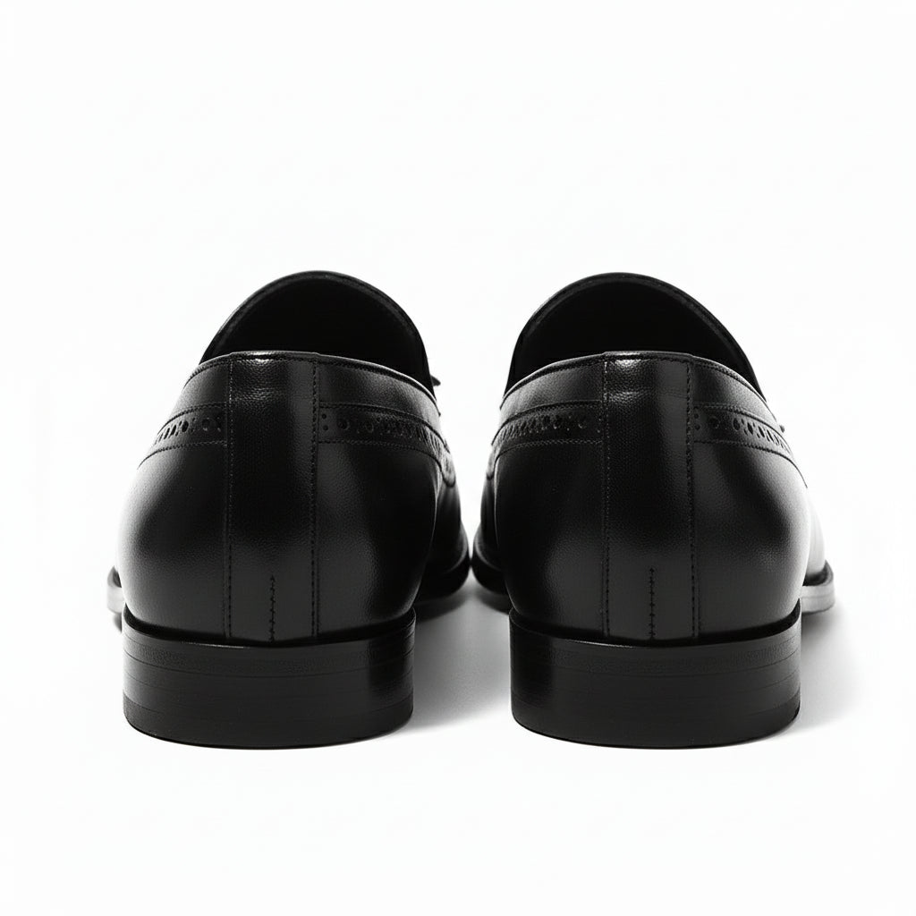 back-view - Men's Brown Leather Casual Loafers