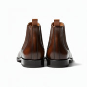 back-view - Men's Brown Leather Chelsea Ankle Boots