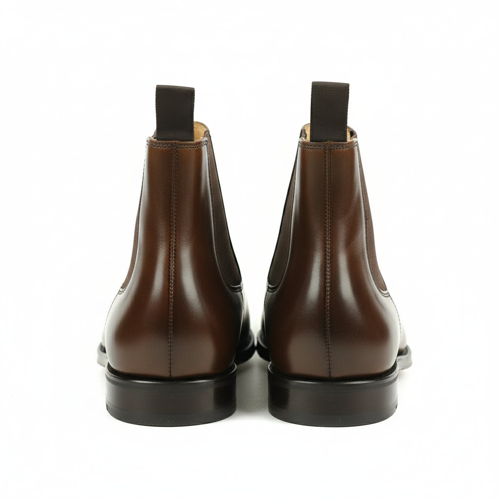 Men's Brown Leather Chelsea Boots | Ankle Office Boots - back-view