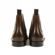 Men's Brown Leather Chelsea Boots | Ankle Office Boots - back-view