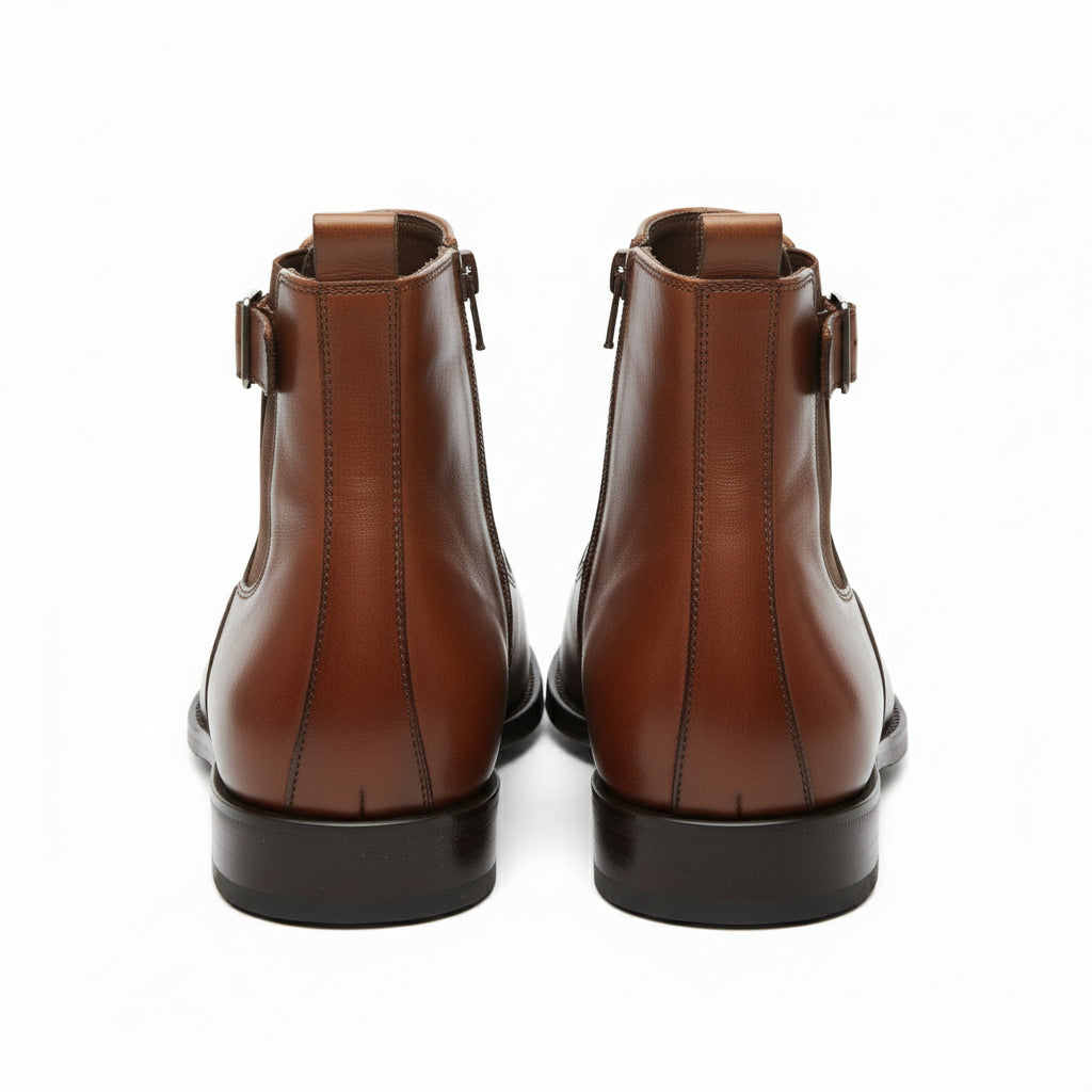 back-view - Men's Brown Leather Chelsea Boots