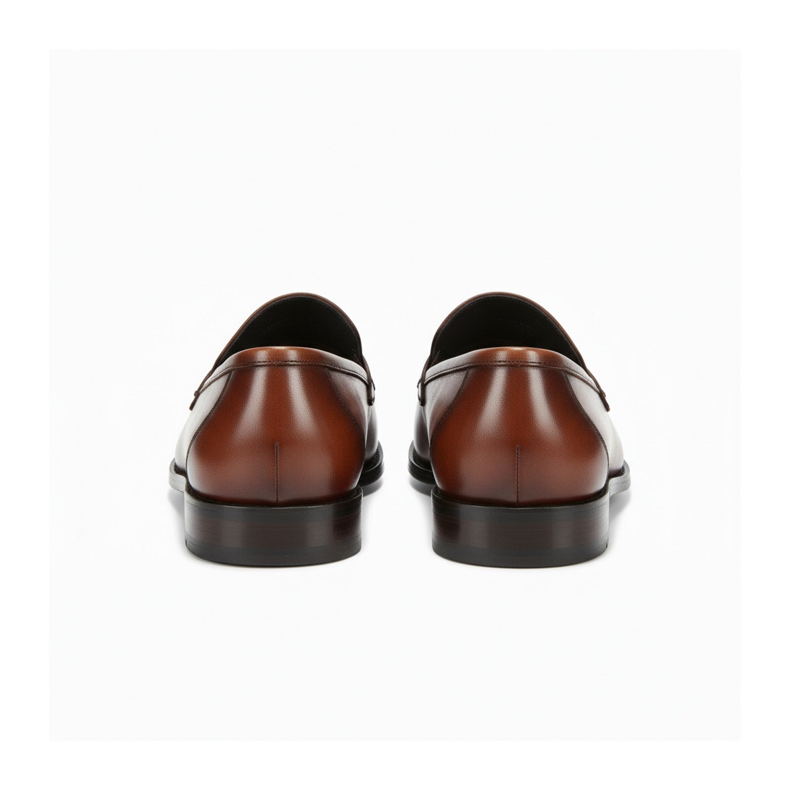 back-view - Men's Brown Leather Classic Loafer Shoes