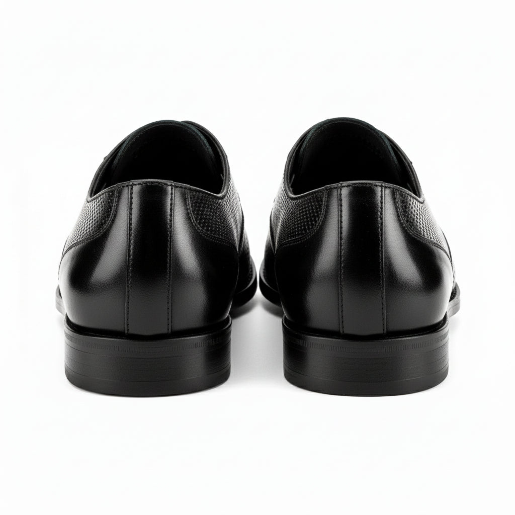 back-view - Men's Brown Leather Derby Shoes