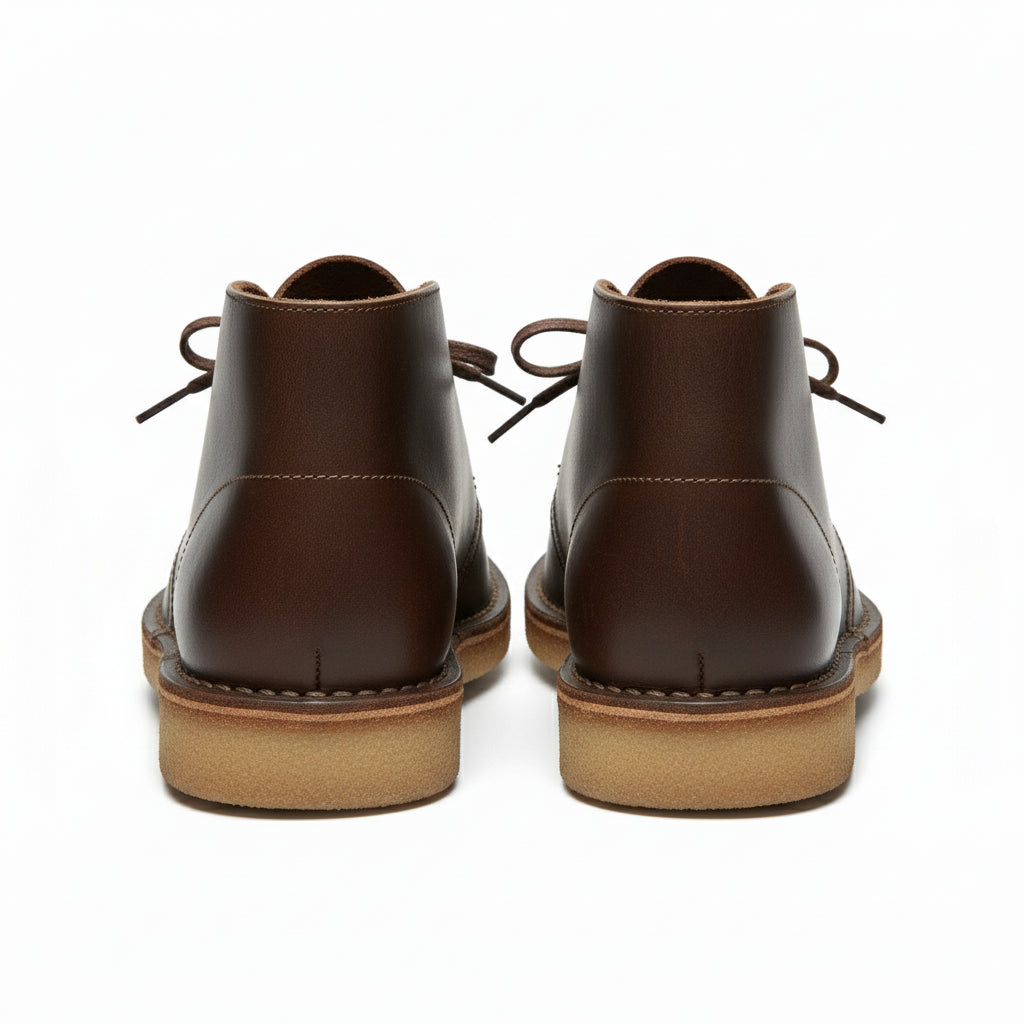 back-view - Men's Brown Leather Desert Boots