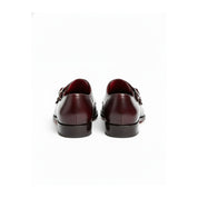 back-view - Men's Brown Leather Double Buckle Oxford Dress Shoes