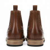 back-view - Men's Brown Leather Dress Boots